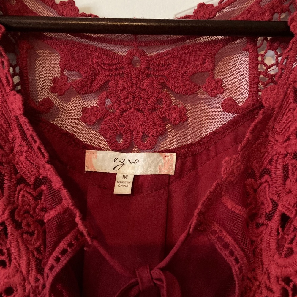 Modcloth Red Lace Blouse - Picture 4 of 5
